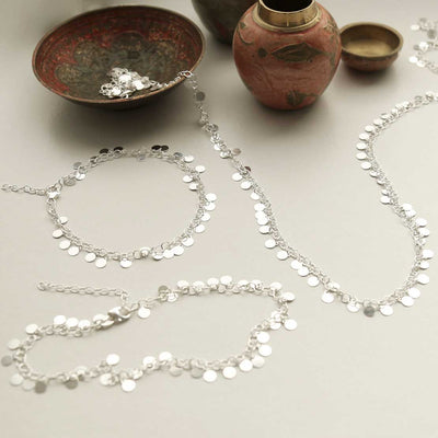 MV1335 STERLING SILVER SEQUIN SET