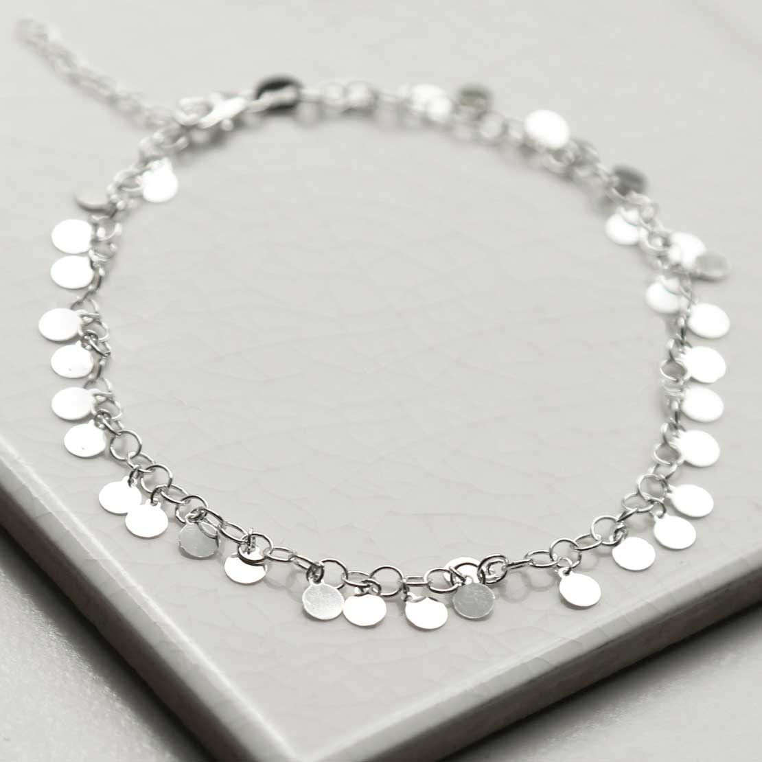 Sterling Silver Sequin Anklet
