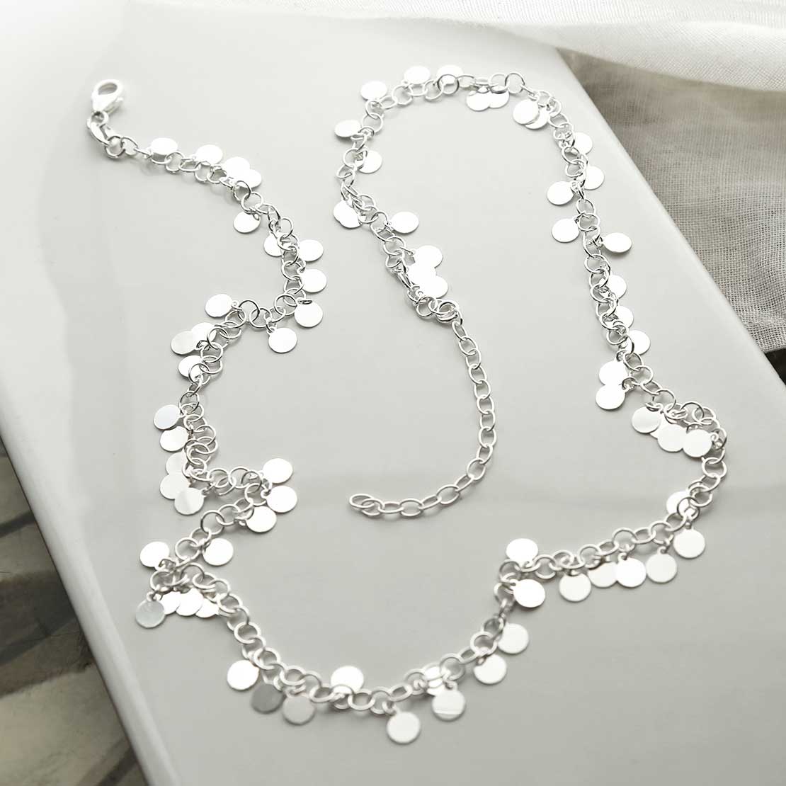 Sterling Silver Sequin Necklace