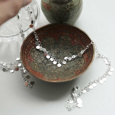 MV1335N STERLING SILVER SEQUIN NECKLACE 20 1