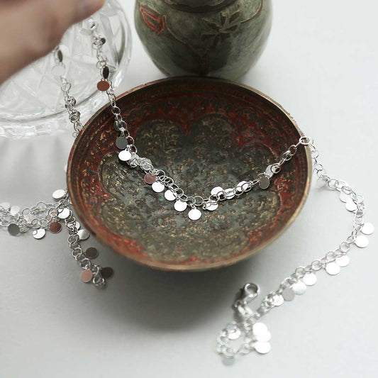 MV1335N STERLING SILVER SEQUIN NECKLACE 20 1