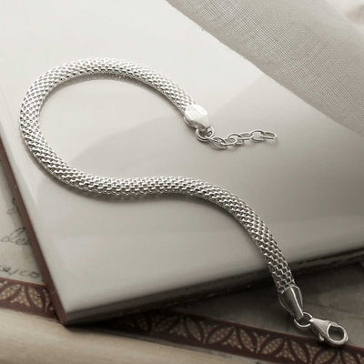 MV1336B STERLING SILVER WOVEN MESH BRACELET 2