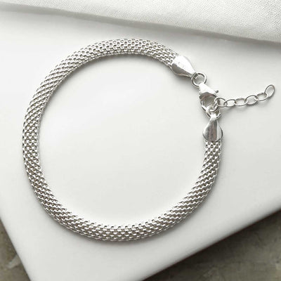 MV1336B STERLING SILVER WOVEN MESH BRACELET 3