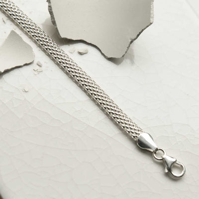 MV1336B STERLING SILVER WOVEN MESH BRACELET 4