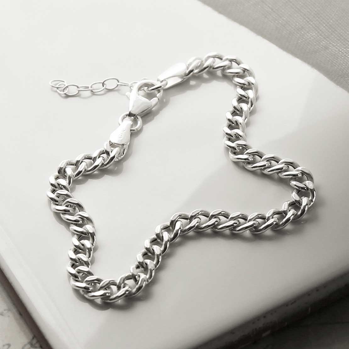 Sterling Silver Chunky Curb Bracelet