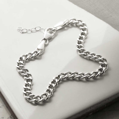 MV1337B STERLING SILVER CHUNKY CURB BRACELET 2