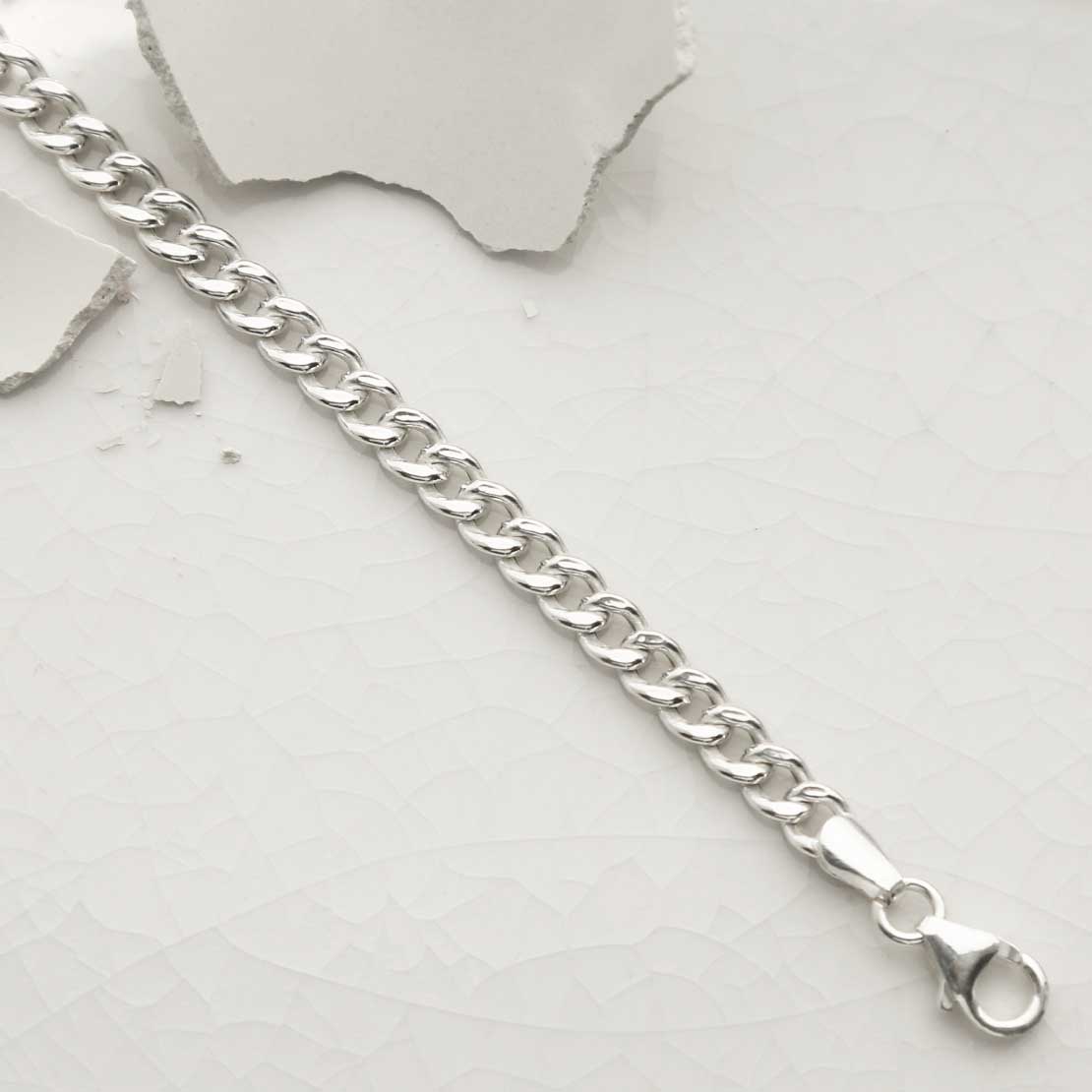 Sterling Silver Chunky Curb Bracelet