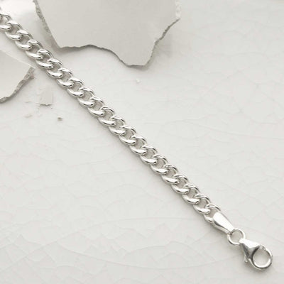 MV1337B STERLING SILVER CHUNKY CURB BRACELET 3