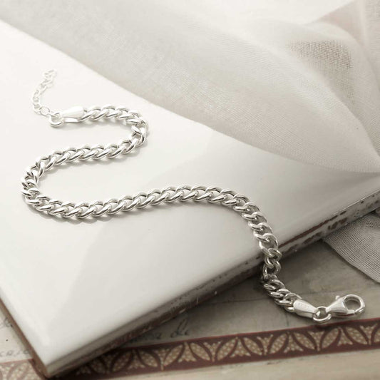 MV1337B STERLING SILVER CHUNKY CURB BRACELET 4