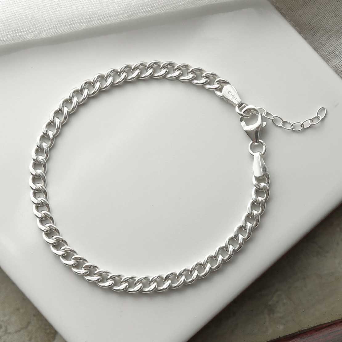 Sterling Silver Chunky Curb Bracelet
