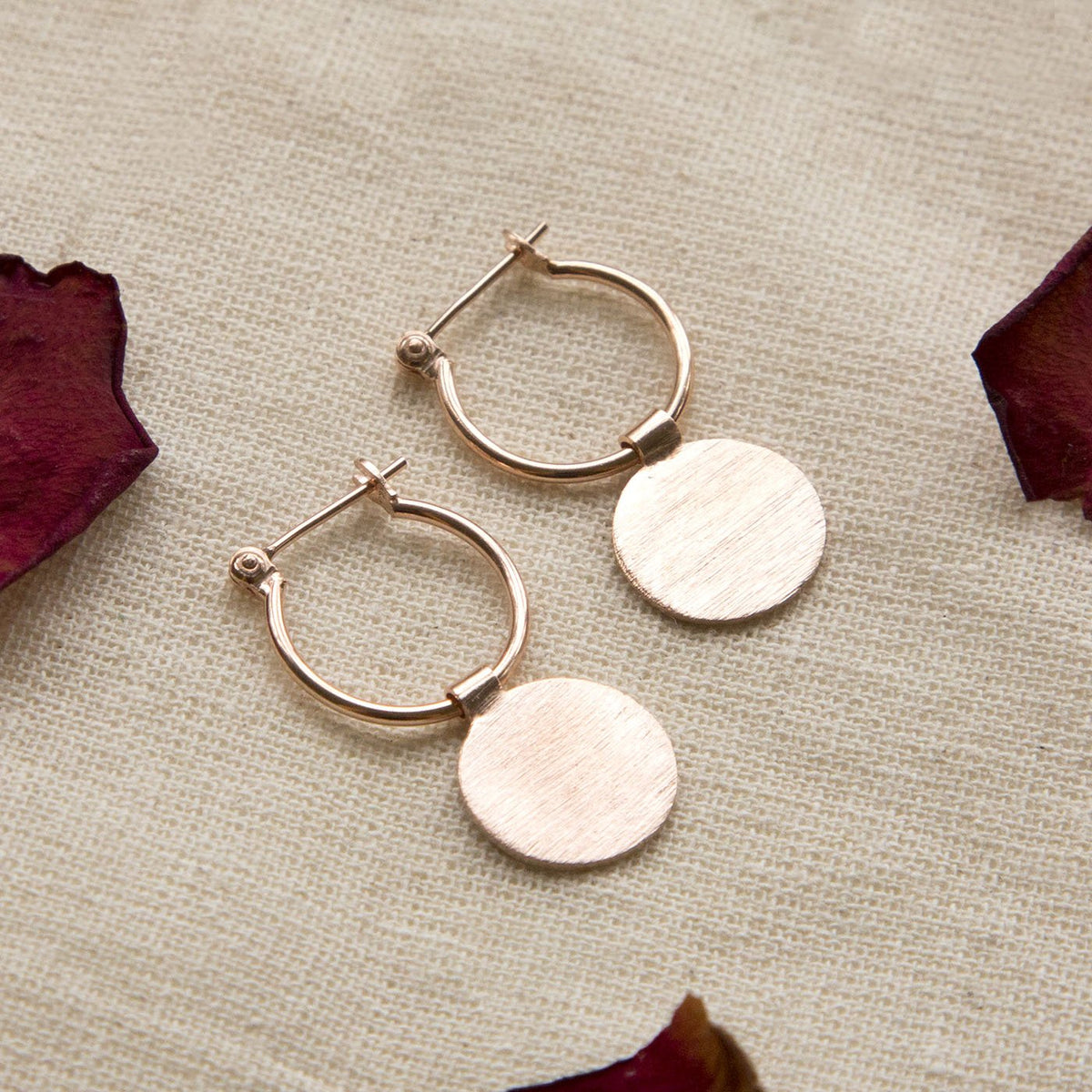 Rose Gold Plated Sterling Silver Omega Drop Earrings