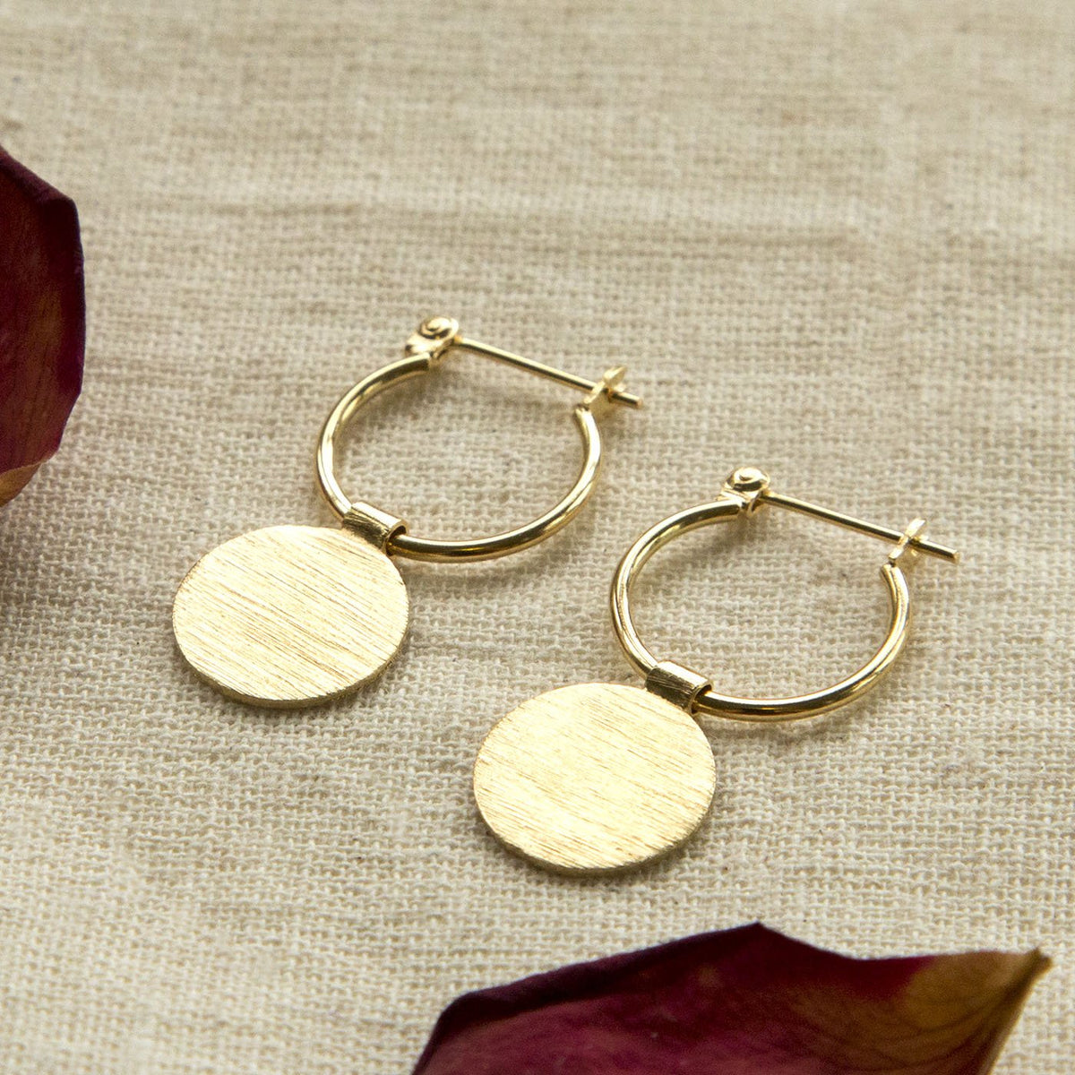 Gold Plated Sterling Silver Omega Drop Earrings