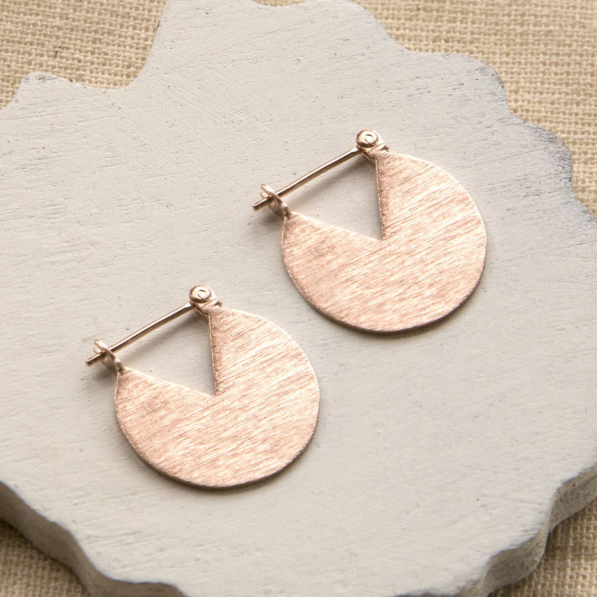 Rose Gold Plated Sterling Silver Stolen Slice Drop Earrings
