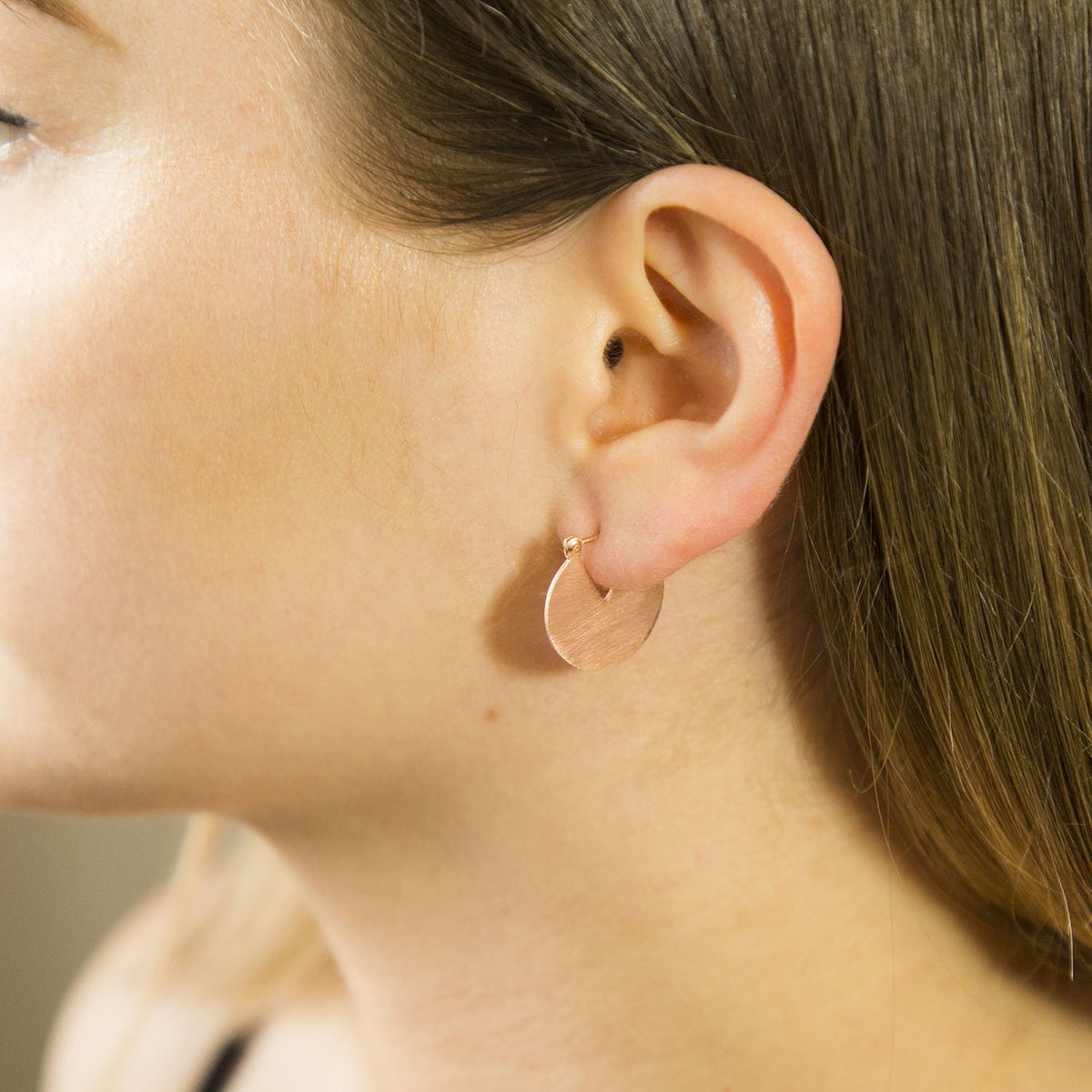 Rose Gold Plated Sterling Silver Stolen Slice Drop Earrings