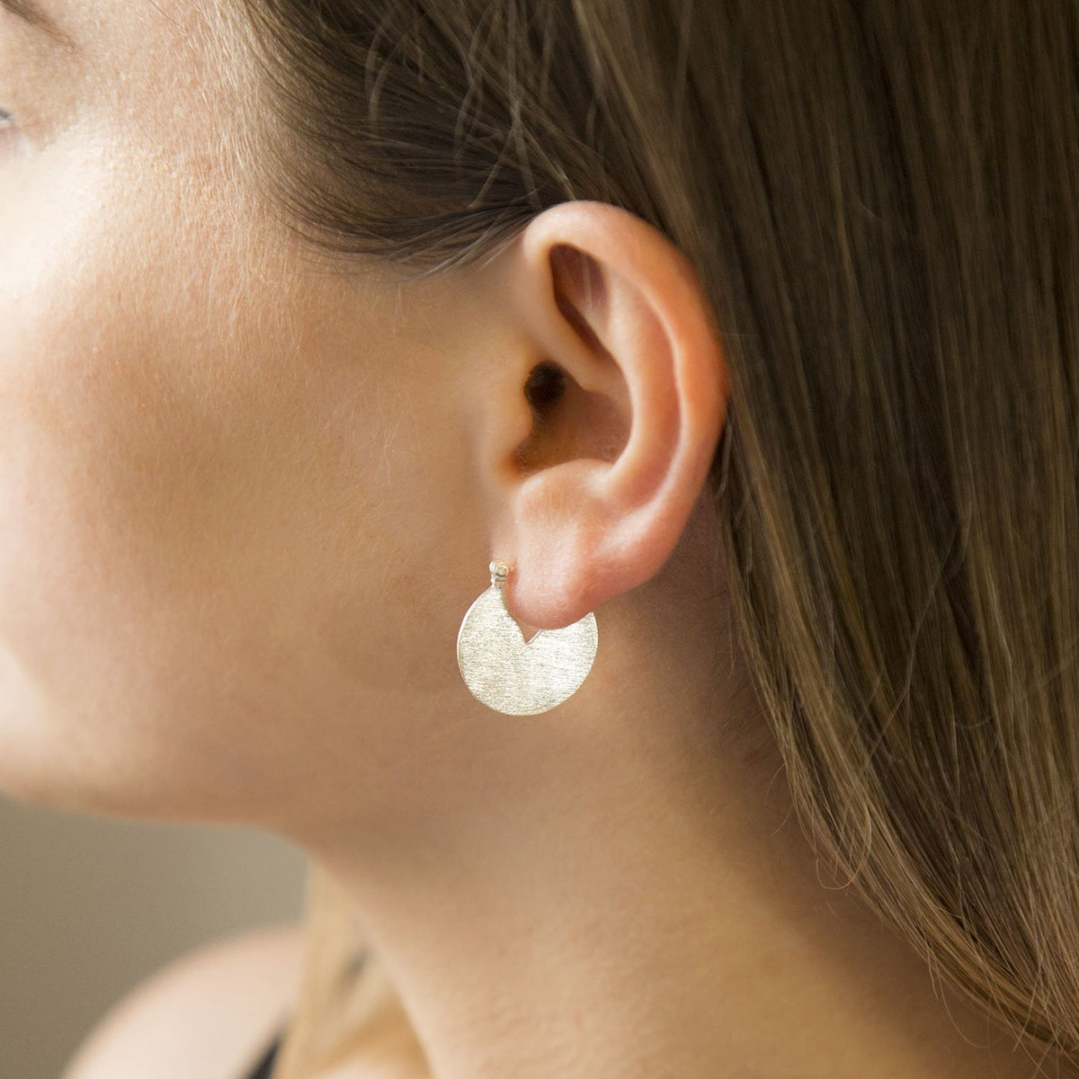 Sterling Silver Stolen Slice Drop Earrings