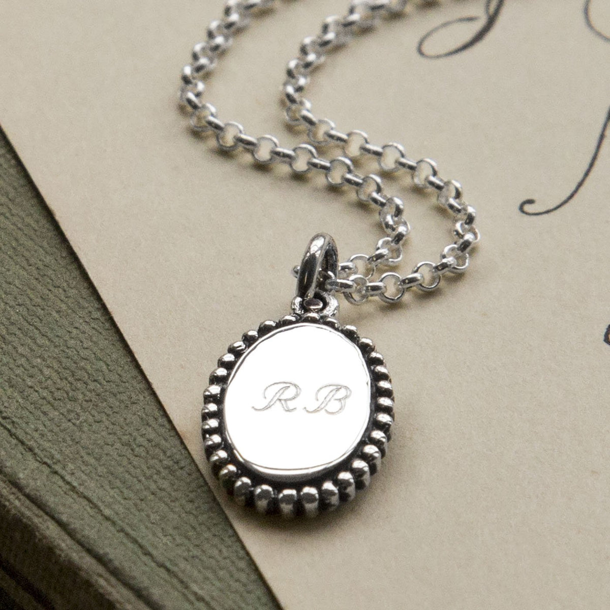 Engravable Sterling Silver Petite Oval Necklace