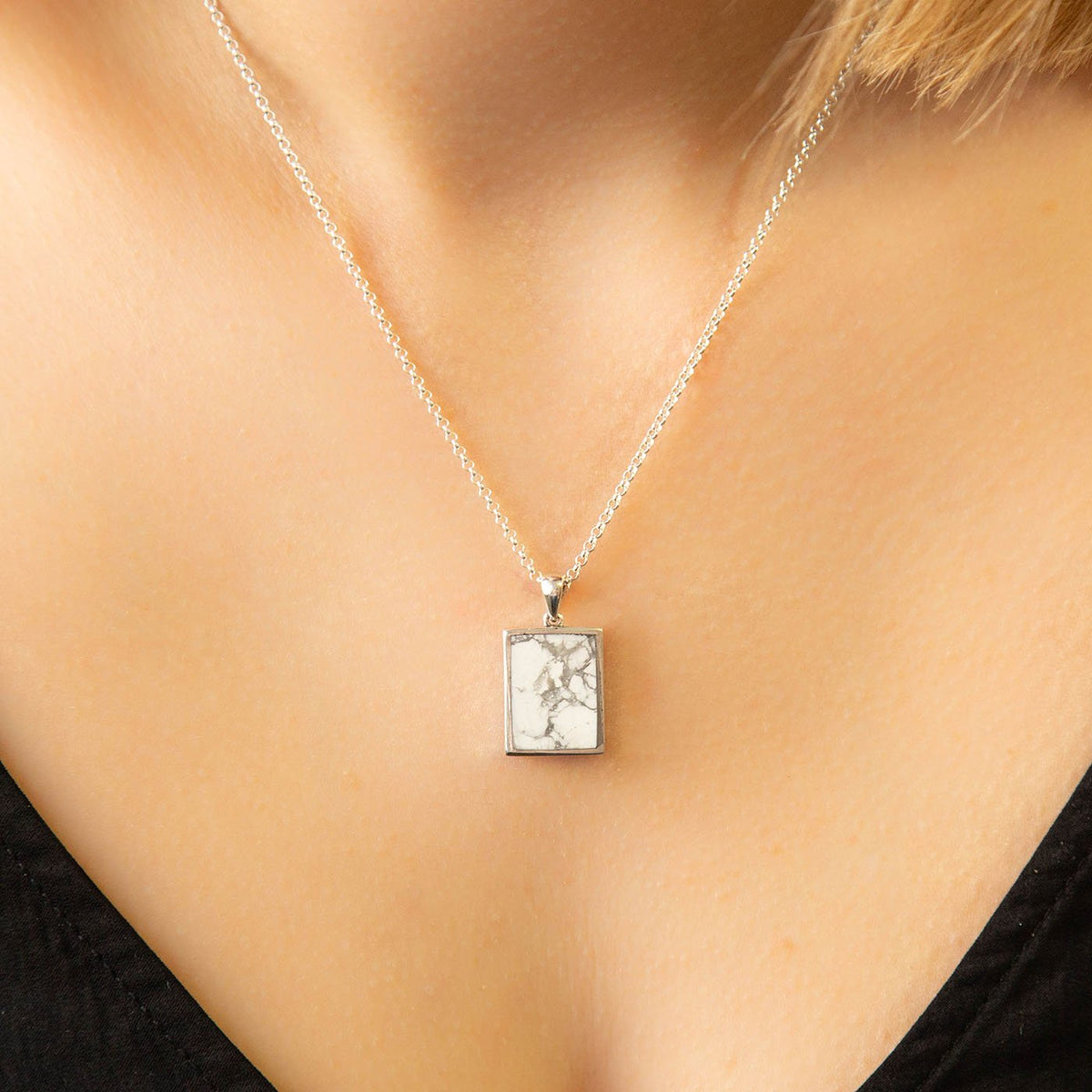 Sterling Silver and Howlite Necklace