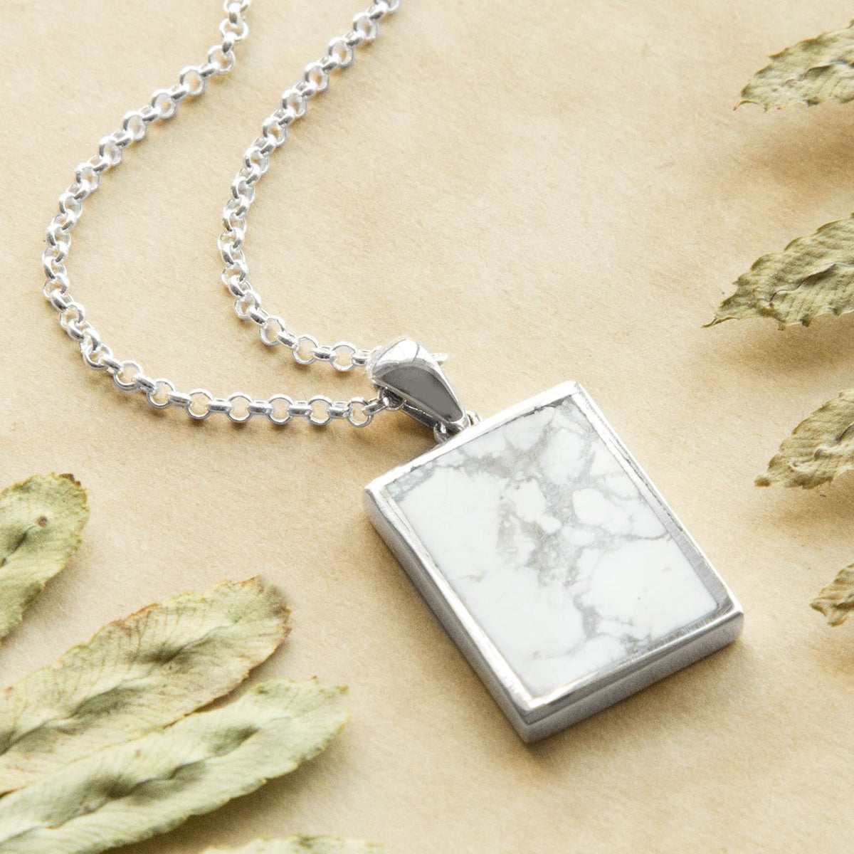 Sterling Silver and Howlite Necklace