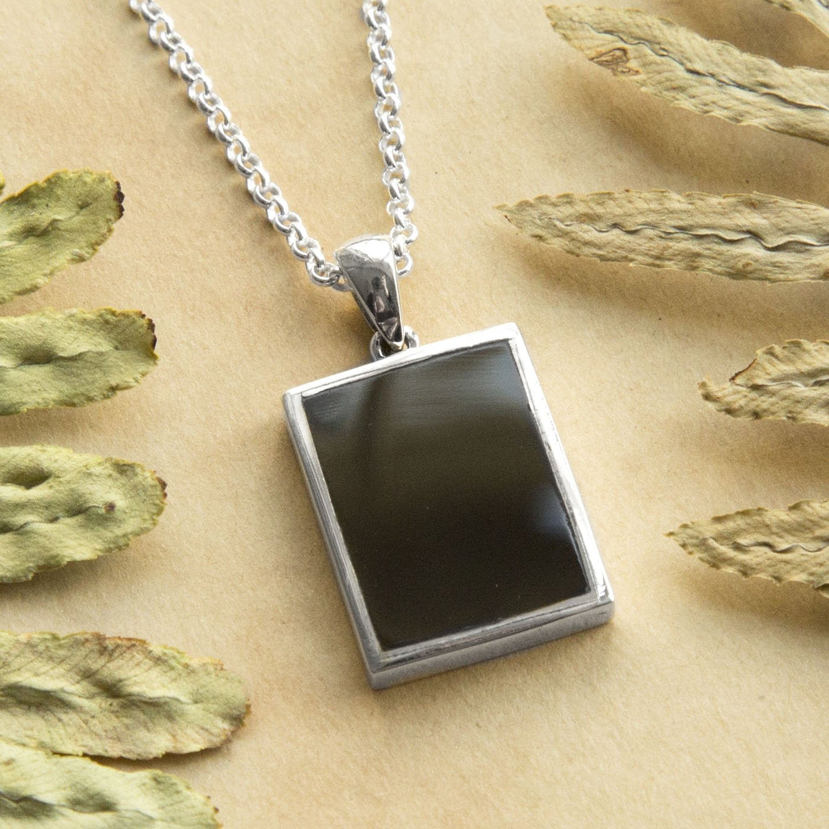 Sterling Silver and Black Onyx Necklace