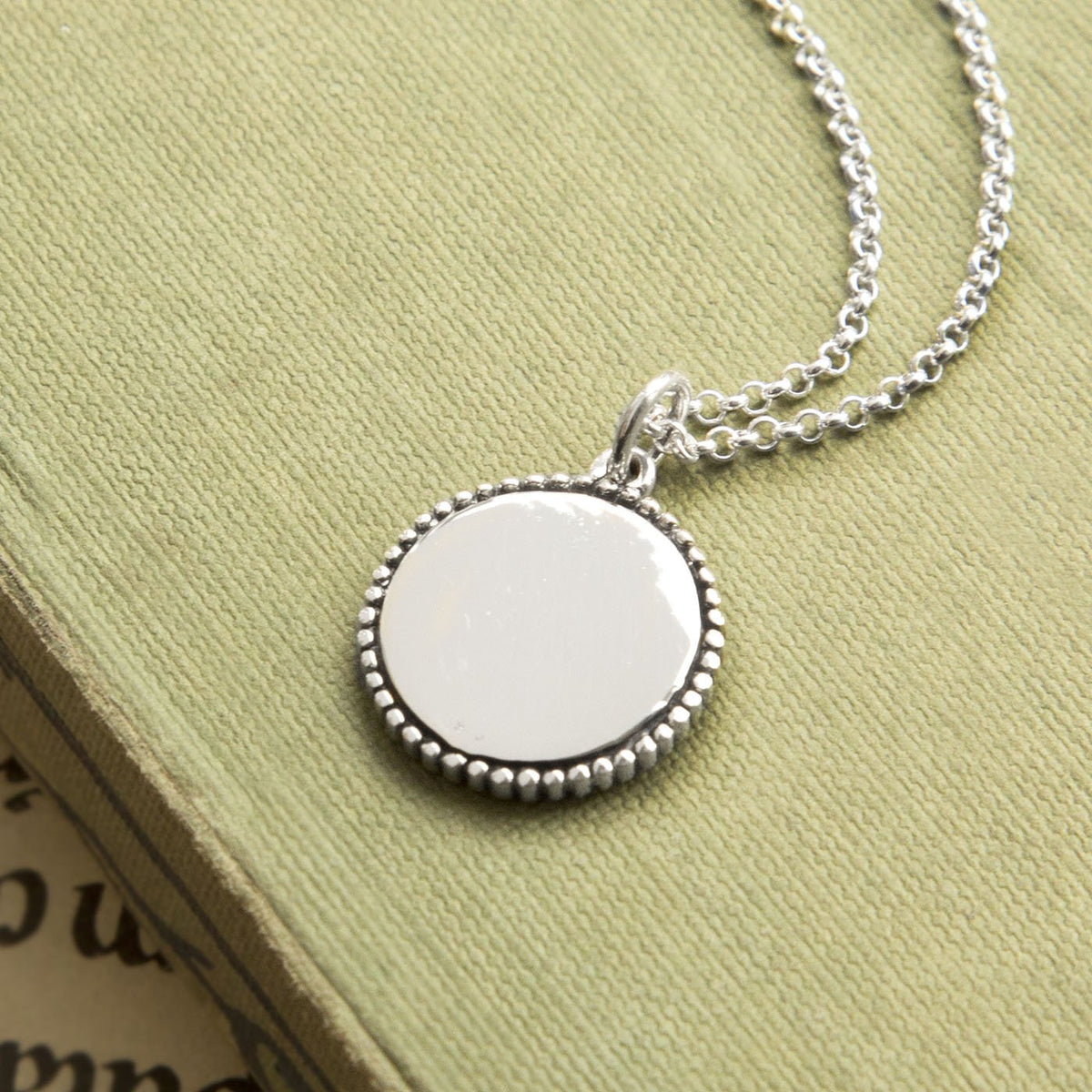 Engravable Sterling Silver Round Necklace