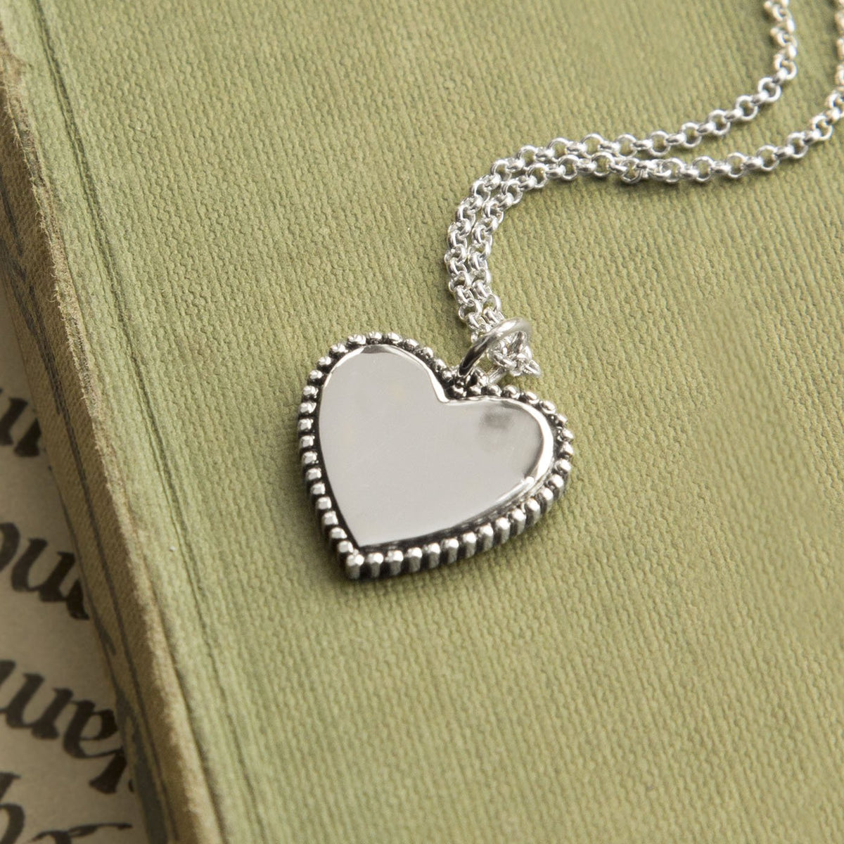 Engravable Sterling Silver Heart Necklace
