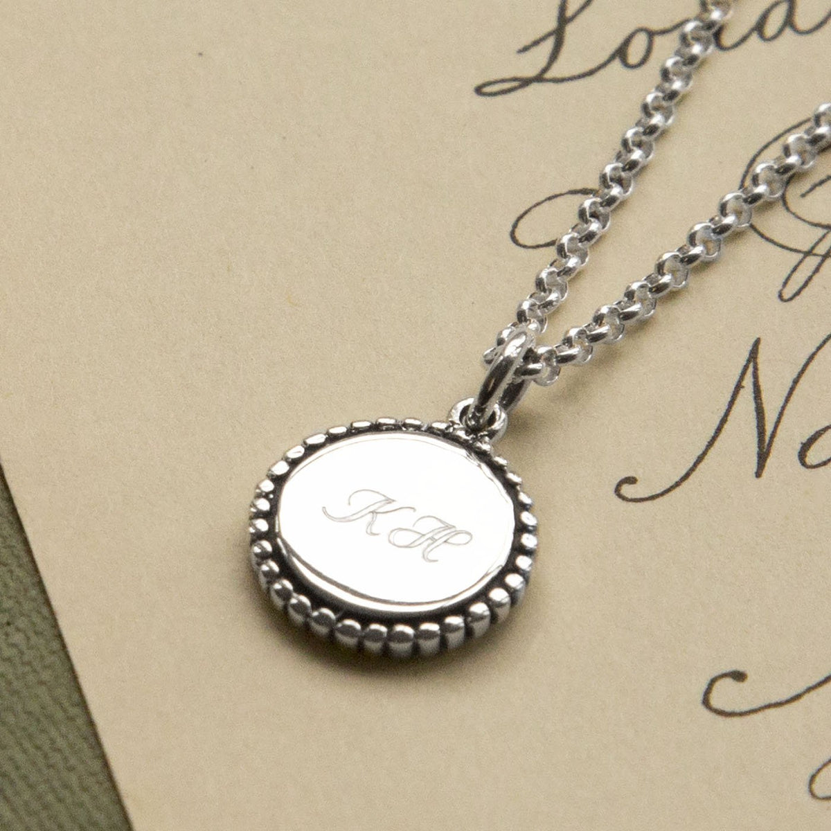 Engravable Sterling Silver Petite Round Necklace