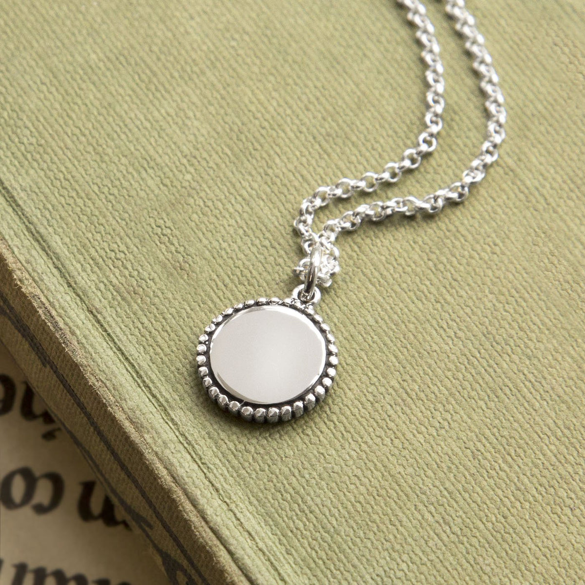 Engravable Sterling Silver Petite Round Necklace
