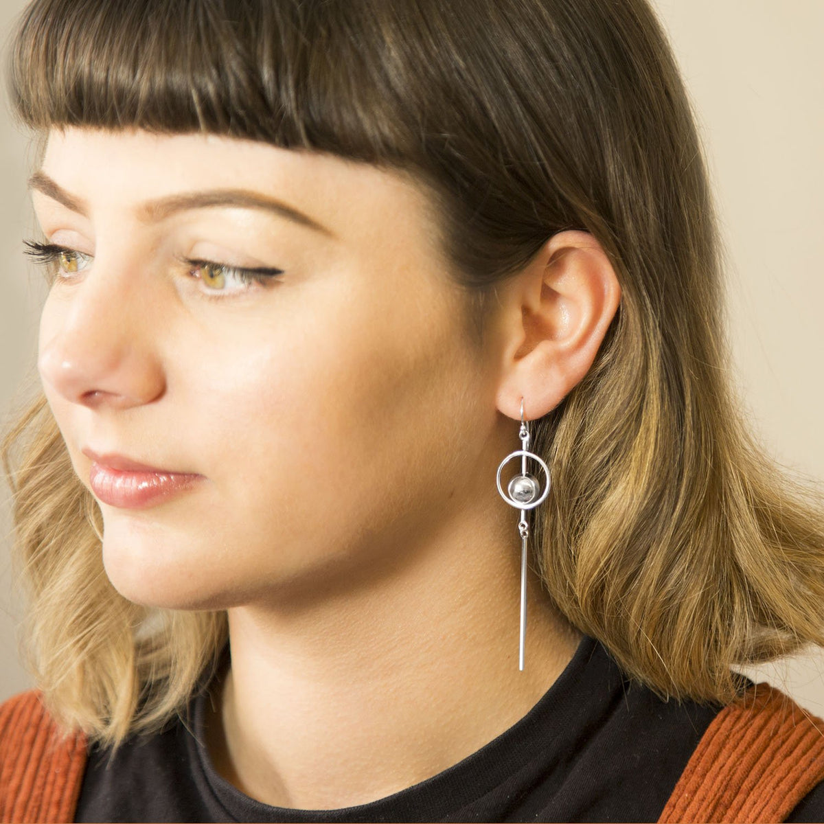 Sterling Silver Art Deco Gala Dangly Earrings