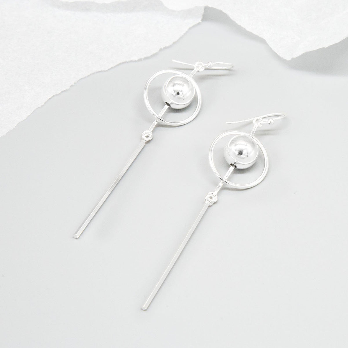 Sterling Silver Art Deco Gala Dangly Earrings