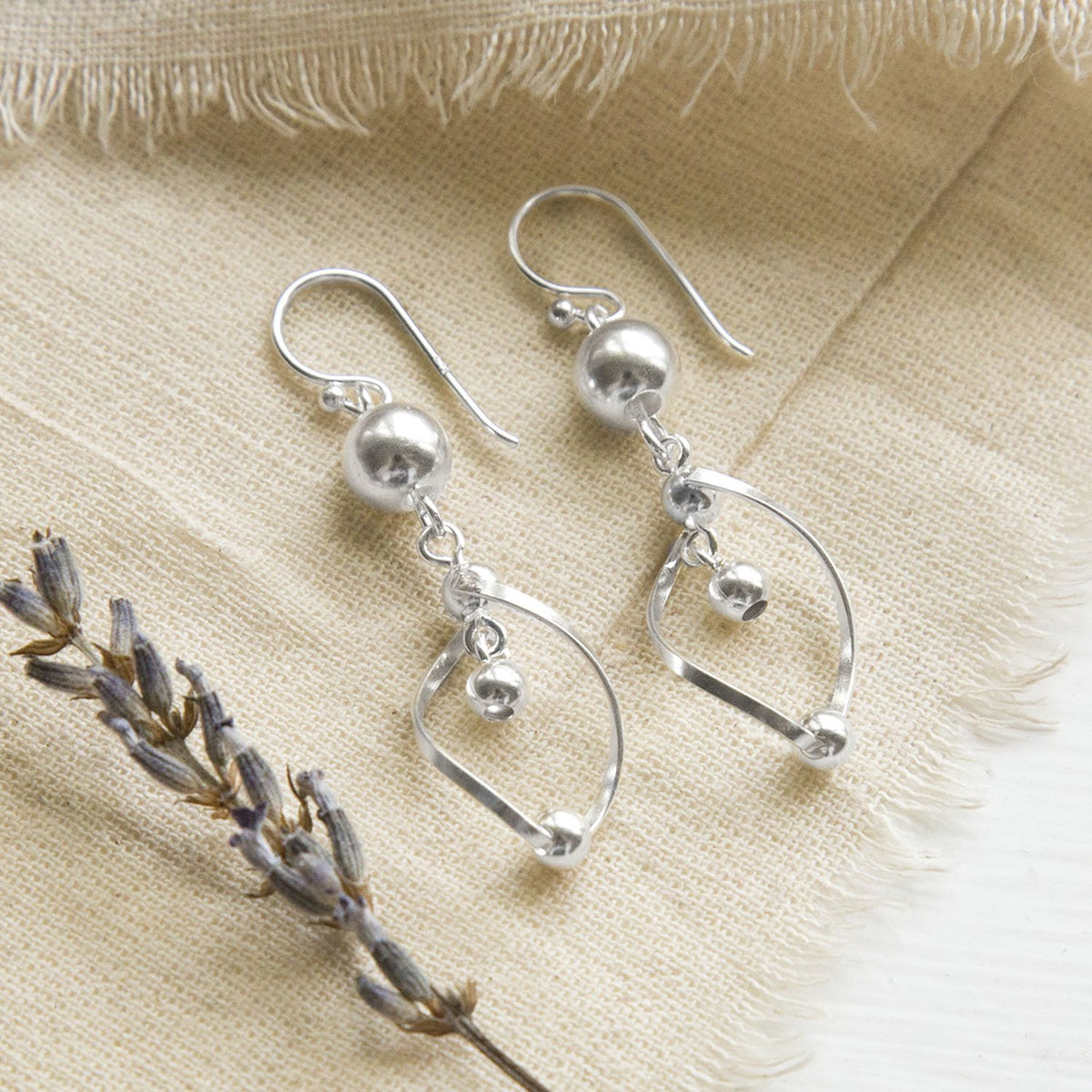 Sterling Silver Fashion Flare Dangly Earrings