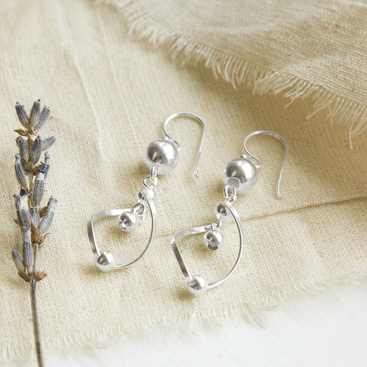 Sterling Silver Fashion Flare Dangly Earrings