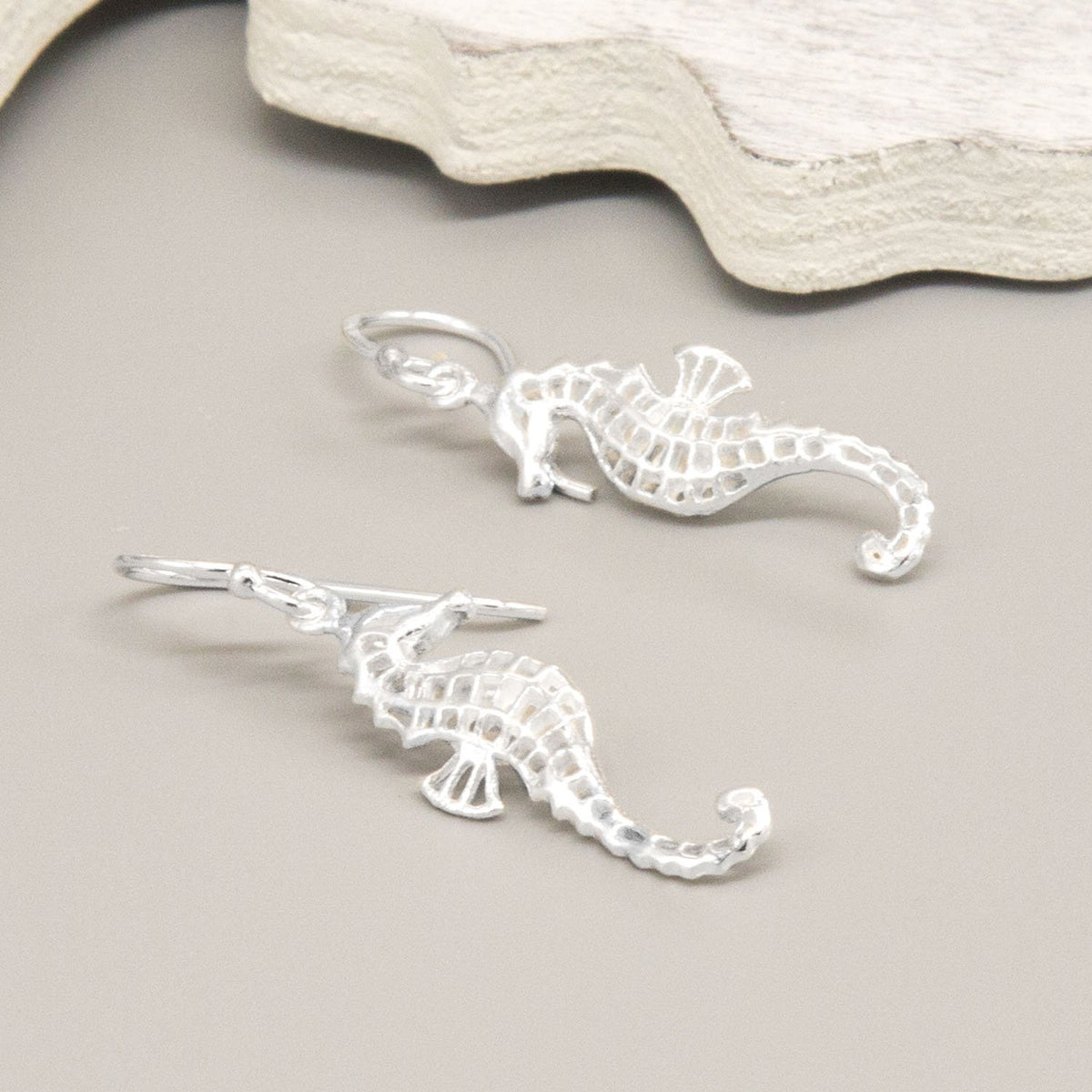 Sterling Silver Dangly Seahorse Earrings