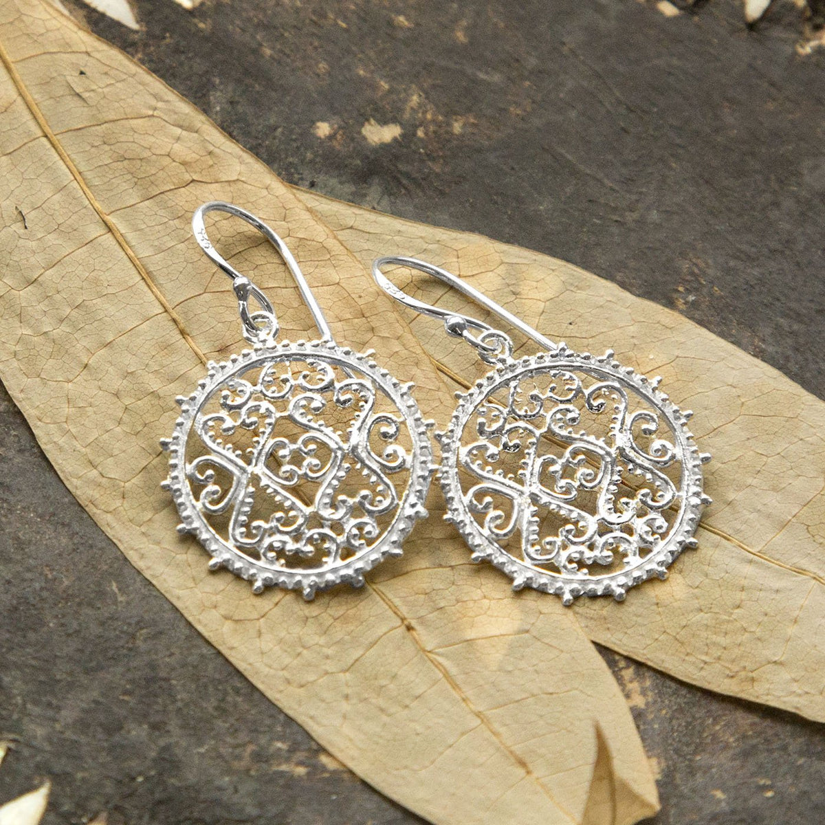 Sterling Silver Dangly Pushkar Earrings