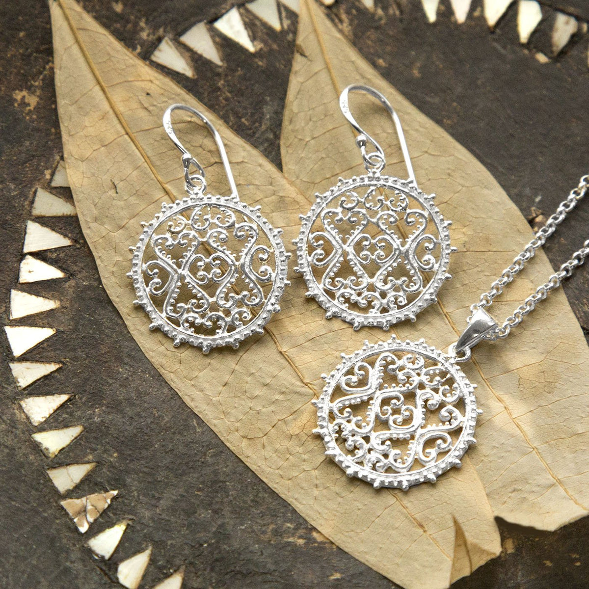 Sterling Silver Dangly Pushkar Earrings