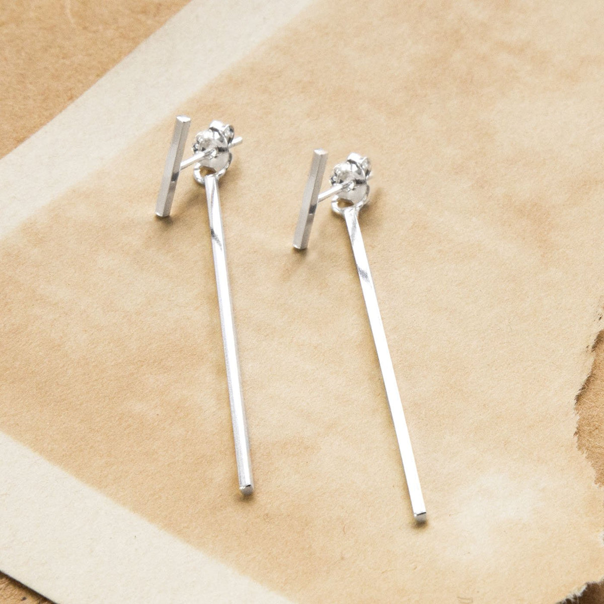 Sterling Silver Rod Stud Earrings