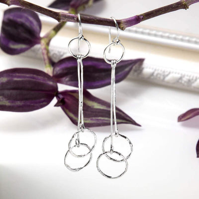 MB173 STERLINGSILVERTEXTUREDRINGANDBARDROPEARRINGS 004