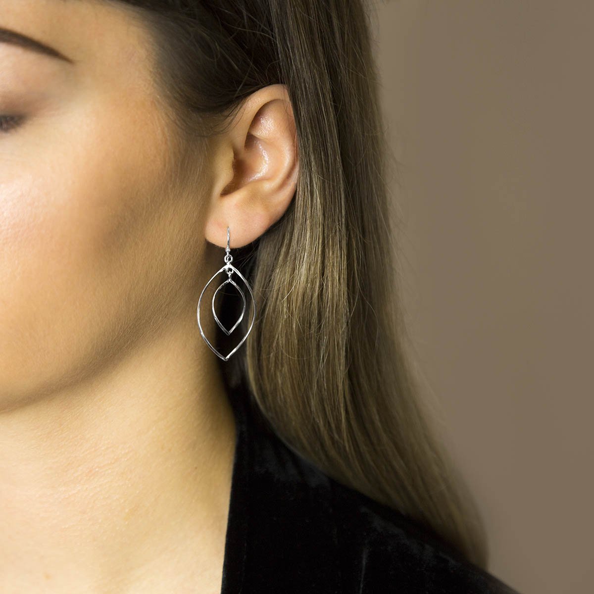 Sterling Silver Wire Ellipse Earrings
