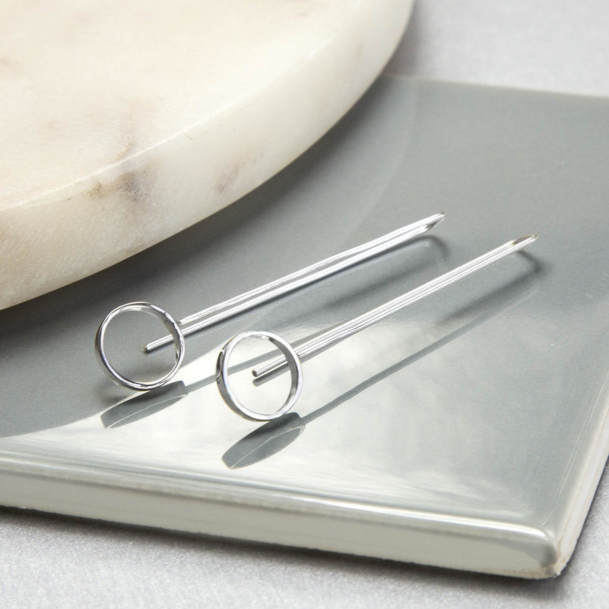 Sterling Silver Art Deco Threader Earrings