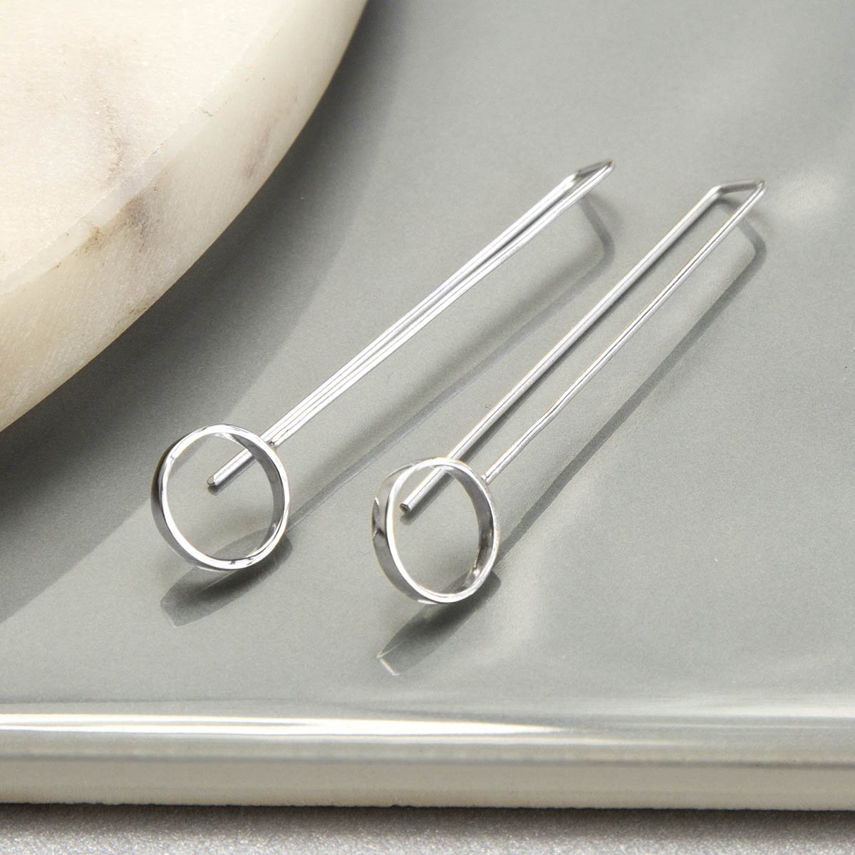 Sterling Silver Art Deco Threader Earrings