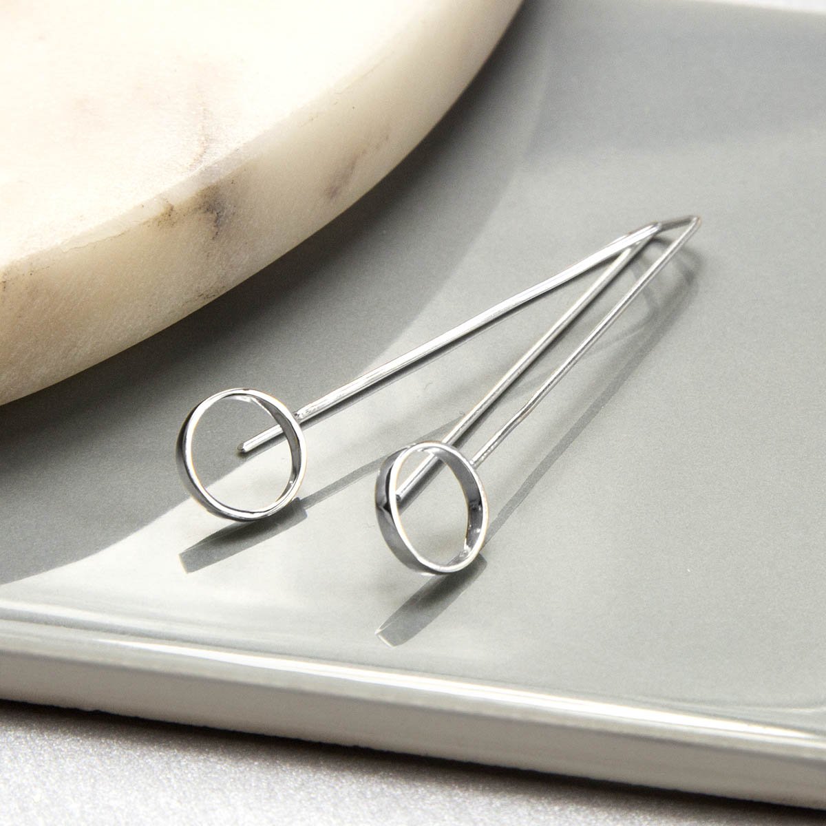 Sterling Silver Art Deco Threader Earrings