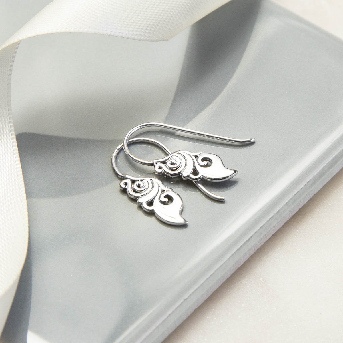 Sterling Silver Moroccan Drop Earrings