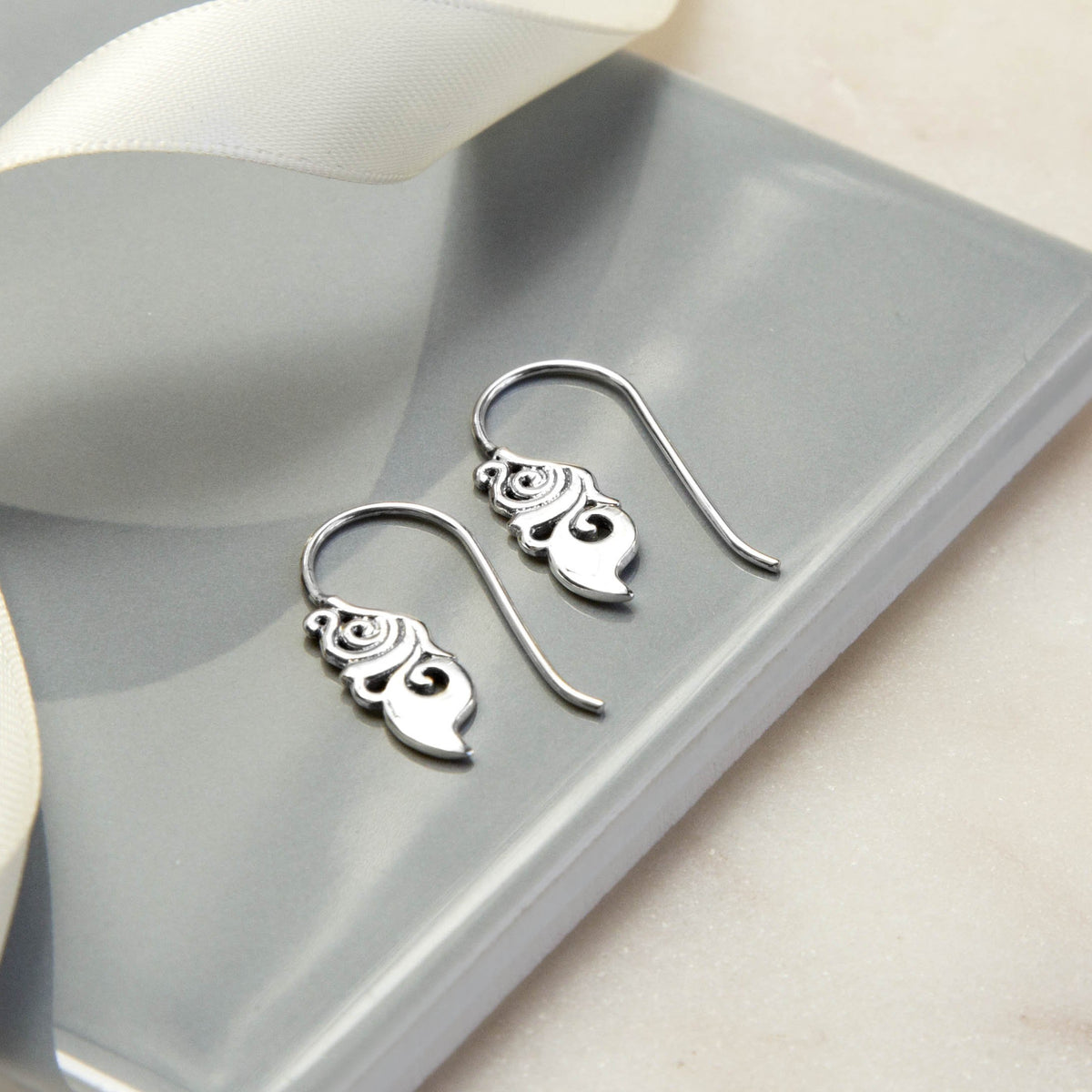 Sterling Silver Moroccan Drop Earrings