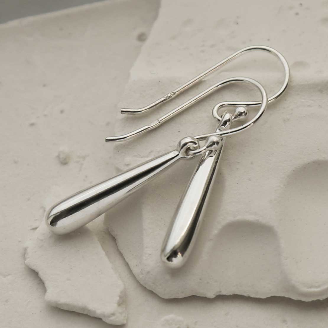 Sterling Silver Baton Earrings