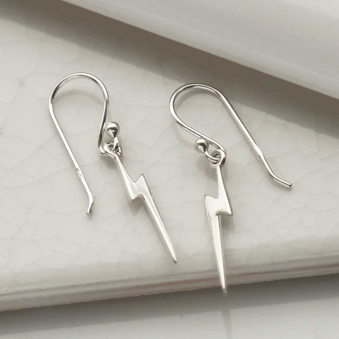 Sterling Silver Lightning Earrings