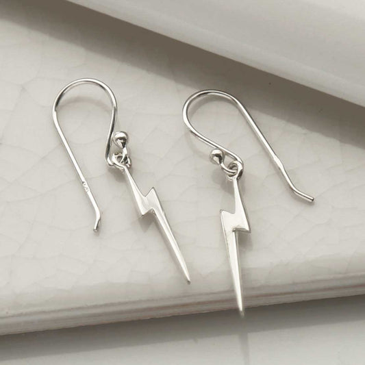 MC276 STERLING SILVER LIGHTNING DANGLY EARRINGS 2