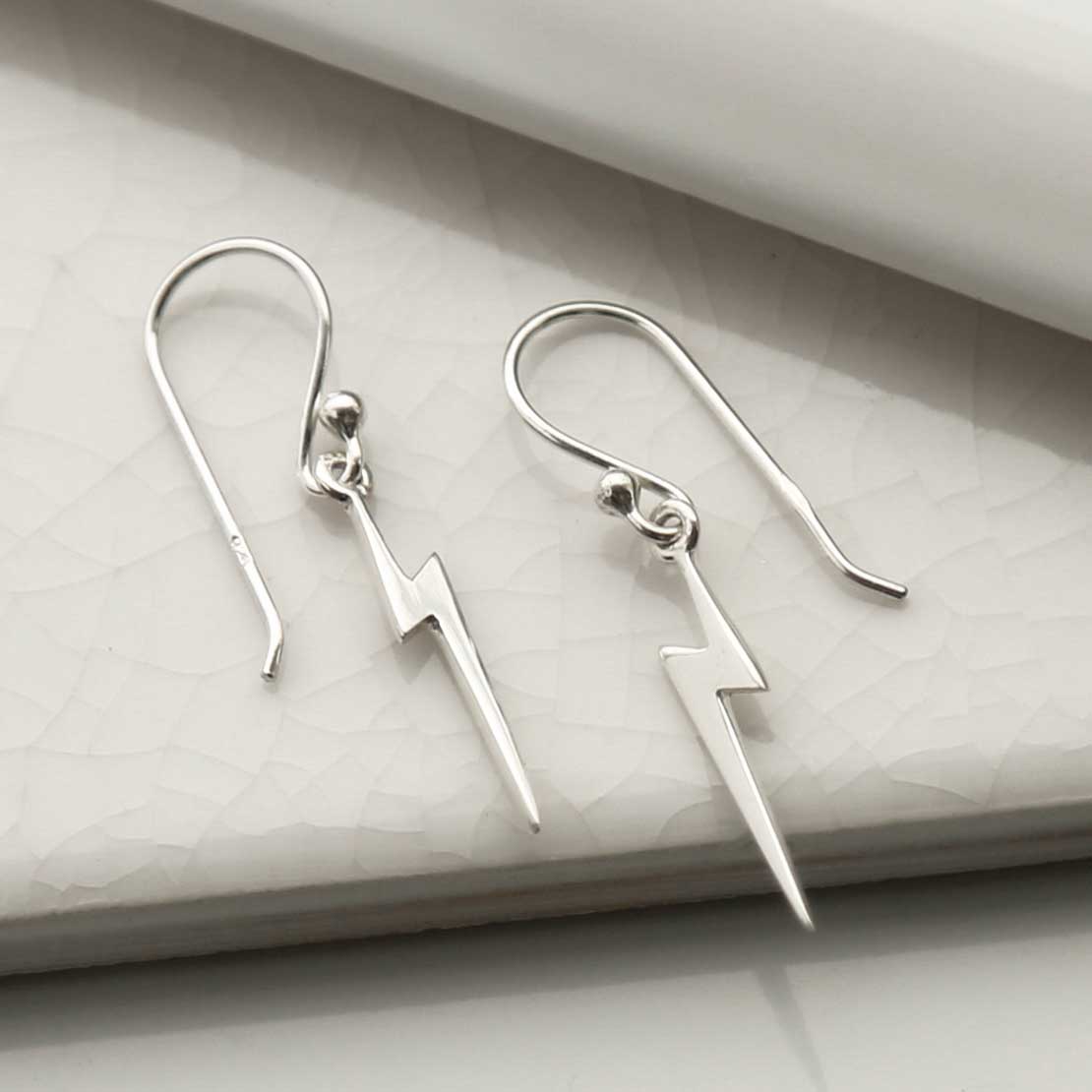 Sterling Silver Lightning Earrings