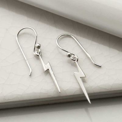 MC276 STERLING SILVER LIGHTNING DANGLY EARRINGS 1