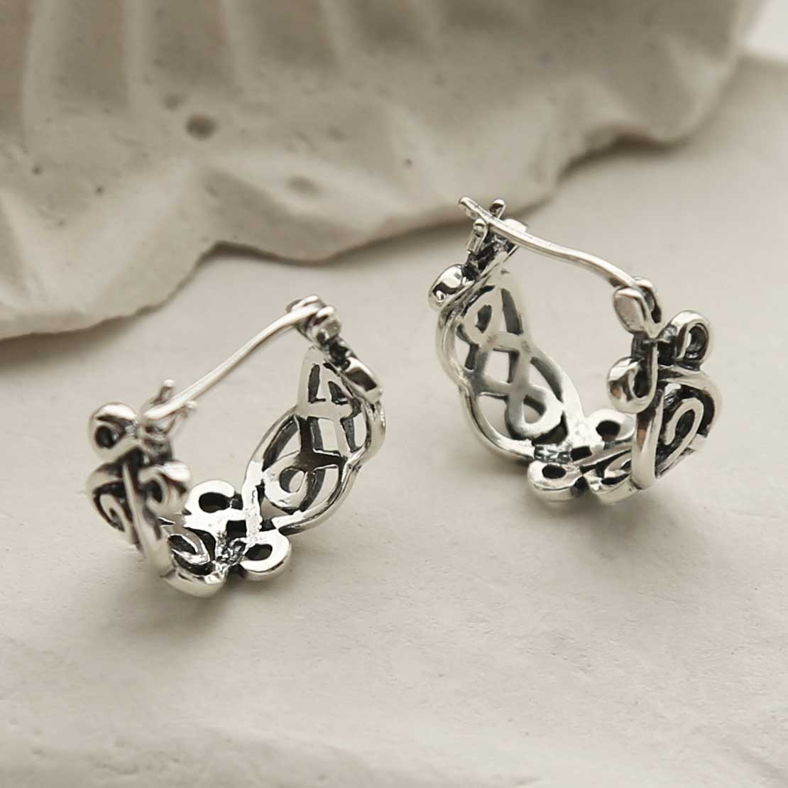 Sterling Silver Celtic Knot Hoops