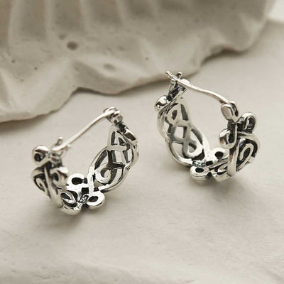 MC277 STERLING SILVER CELTIC KNOT HOOPS 3