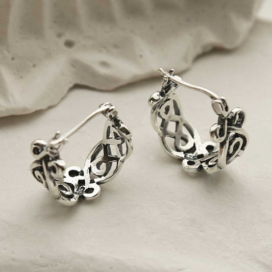 MC277 STERLING SILVER CELTIC KNOT HOOPS 3